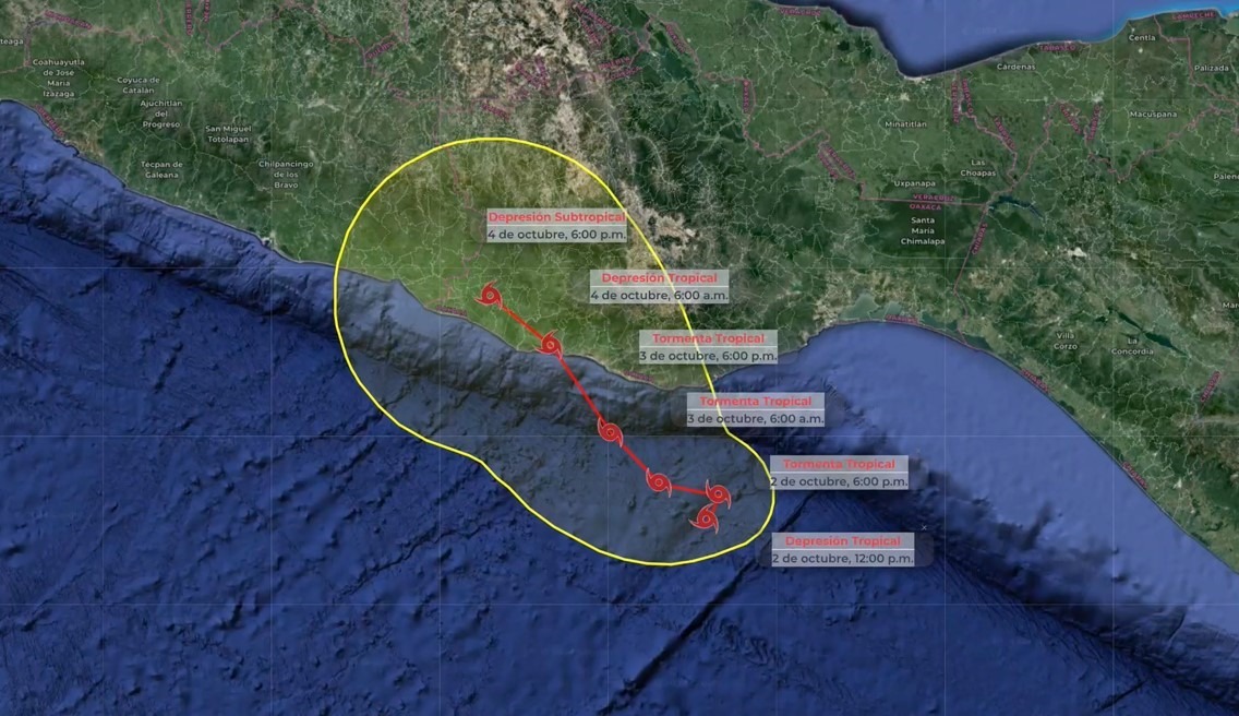 Depresión Tropical 11-E podría convertirse en tormenta y afectar múltiples estados