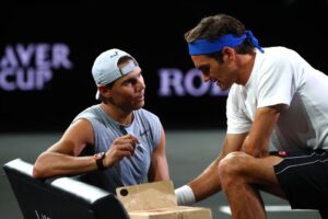 Roger Federer se despide de Rafa Nadal